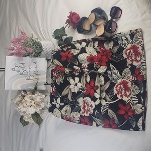 Wrap Floral Skirt Elegant Wear Office Wear Career Minimalist